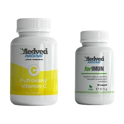 Medveď Natural forIMUN 60 kapsúl a Vitamín C pufrovaný 60 kapsúl