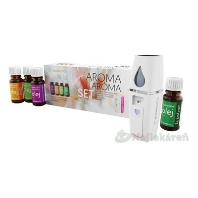 Biomedica aroma set esenciálne oleje 4 x 10 ml + darček nano hmlový rozprašovač