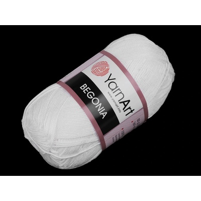 Prima-obchod Bavlněná pletací příze Begonia 50 g, barva 17 (1000) bílá