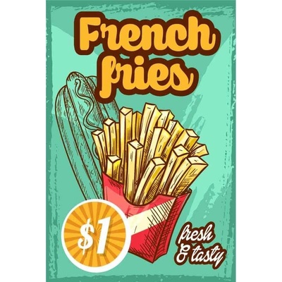 Ceduľa Restaurant Menu - French fries