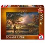 Schmidt Spiele Puzzle 1000 PQ Terry Redlin Harvest in the Glow of the Sun
