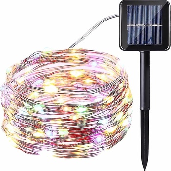 ISO 11396 Vianočný svietiaci struny Solárne 200 LED multicolor 22m