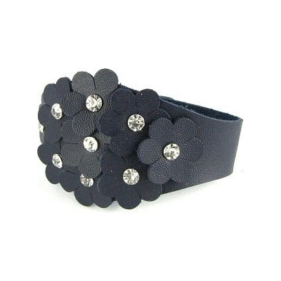 Prosperk náramek koženkový květinový Červená 20430/CER