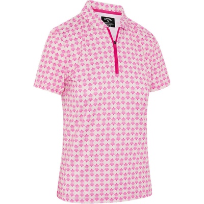 Callaway Dámske tričko Deco Geo Short Sleeve Polo Fuchsia Purple