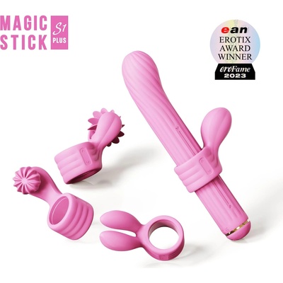 OTOUCH Magic Stick - вибратор със сменяеми накрайници (розов)