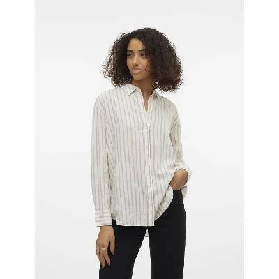 Риза с дълъг ръкав Vero moda Linn long sleeve shirt - Beige (Snow White / Stripes Olga Moon Rock)