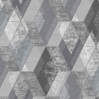 Dimout šedý, geometrický vzor, š.150