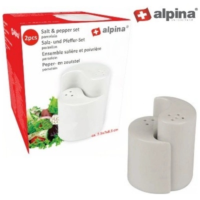 Alpina solnička a korenička porcelán 2 ks