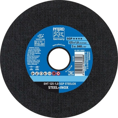PFERD PFERD TOOLS EHT 125-1,0 SGP STEELOX 61331421 řezný kotouč rovný 125 mm 25 ks nerezová ocel, ocel