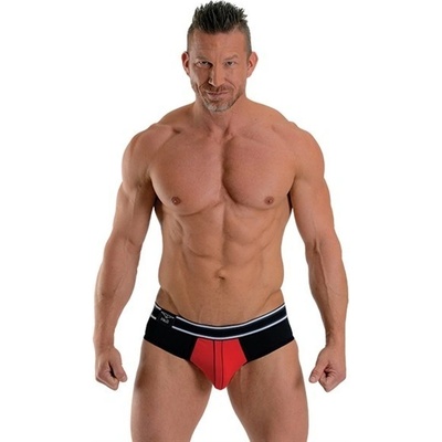 Slipy Mister B URBAN Bronx Brief čierno-červené pánske bavlnené slipy