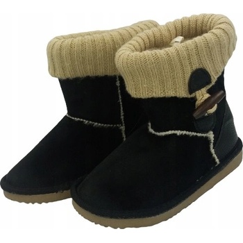 Kotníkové boty černé s knoflíkem