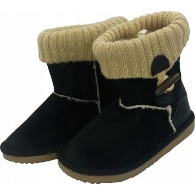 Kotníkové boty černé s knoflíkem