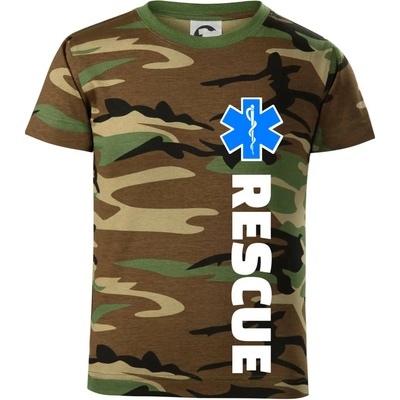 Rescue pro záchranáře dětské maskáčové triko hnědý maskáč