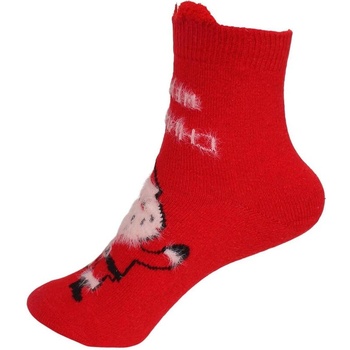 Дамски вълнени чорапи в червено с Дядо Коледа