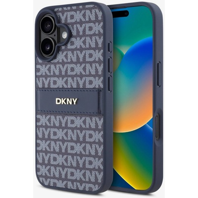 DKNY PU кожа с повтарящ се десен ивици заден капак за iPhone 16 Blue DKNY | Lilav | МЪЖЕ | UNI