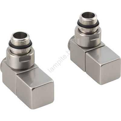 SAPHO - Комплект за свързване на ъглови вентили CUBE, 2 бр. , шлифована неръждаема стомана (SH0519)