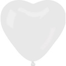 Balónek pastelový Srdíčko BÍLÝ 25 cm