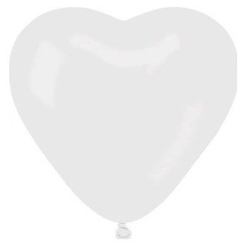 Balónek pastelový Srdíčko BÍLÝ 25 cm