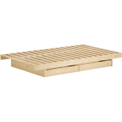 Karup Design Двойно легло от масивен бор с място за съхранение с включена подматрачна рамка в естествен цвят 180x200 cm Kanso - Karup Design (432100180202)