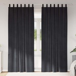 Pure Line Home Кадифени завеси в цвят антрацит с текстилни гайки (уши), 2 бр. , 140 x 225 см