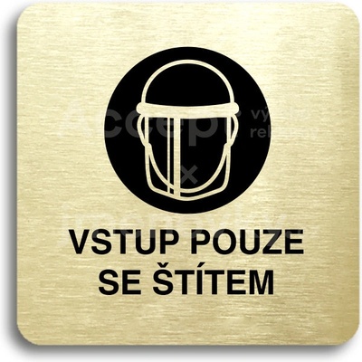 ACCEPT Piktogram vstup pouze se štítem IV - zlatá tabulka - černý tisk bez rámečku