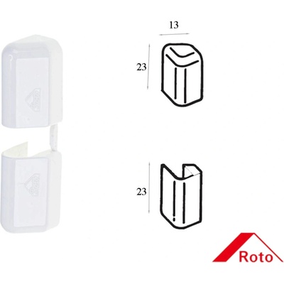 Bílá krytka přítlačného pantu Roto NT/NX - rámová 208598