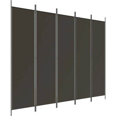 zahrada-XL 5dílný paraván hnědý 250 x 200 cm textil