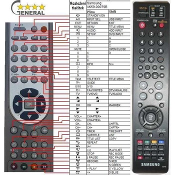 GENERAL SAMSUNG AK59-00079D - съвместимо дистанционно управление на марката General (AK59-00079D)