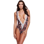 Baci Lingerie Baci Grey Floral & Lace Teddy M/L