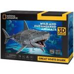 Comandante Puzzle 3D Shark White Shark 72el National Geographic DS1098H Cubic Fun