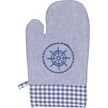 Forbyt kuchyňská zástěra 2203 Kruh a Káro modrá 70x90cm