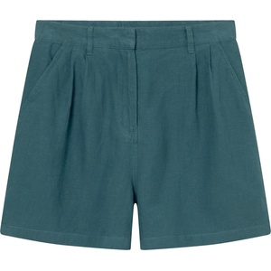 DEDICATED Дамски къси панталони DEDICATED Women's Shorts Djupvik Linen Shorts - Linen Mediterranea Green (112-2876-0314)