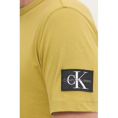 Calvin Klein Jeans Памучна тениска Calvin Klein Jeans в зелено с изчистен дизайн J30J323484 (J30J323484)