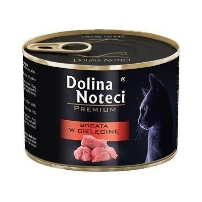 Dolina noteci Premium pre mačky s vysokým obsahom teľacieho mäsa 24 x 185 g