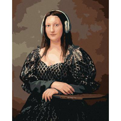 Zuty Malování podle čísel MONA LISA SE SLUCHÁTKY