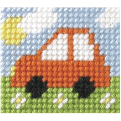 Kreativní sada na vyšívání Autíčko 11x13cm