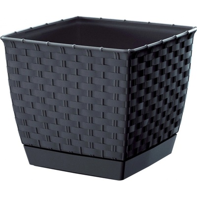 Prosperplast Květináč Ratolla Square antracit 16,5 cm