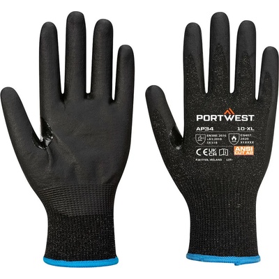 Portwest Ръкавици portwest lr15 ap34 / pu, устойчиви на порязване, ниво b, за сензорен екран, 12 броя в опаковка - черни xs (ap34k8rxs)