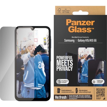 Image 1 of Panzer Стъклен протектор PanzerGlass за Samsung Galaxy A15 / A15 5G Privacy, Recycled, UWF