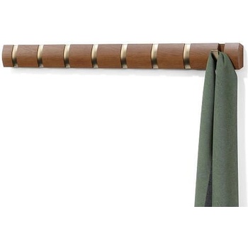 Image 1 of Umbra hk ltd (Канада) Закачалка за стена umbra flip с 8 бр. куки - цвят злато и светъл орех (umbra 318858-1227)