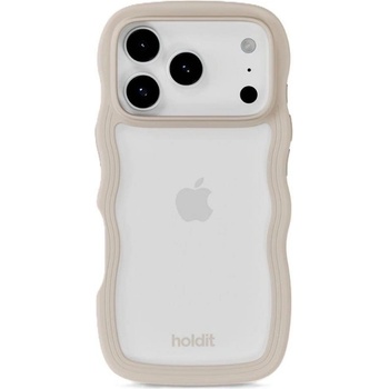 Holdit Калъф Holdit - Wavy, iPhone 17 Pro Max, бежов/прозрачен (7330985168352)