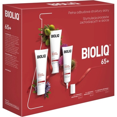 BIOLIQ 65+ denní krém 50 ml + noční krém 50 ml + oční krém na rty krk a dekolt 30 ml