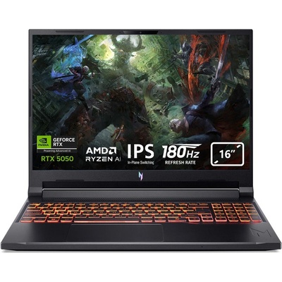 Гейминг лаптоп Acer - Nitro V16 AI ANV16-61-R1PQ, 16'', FHD, Ryzen 7 AI, 180Hz, RTX 5050, 128 GB RAM (NH.QUKEX.004_128ram)