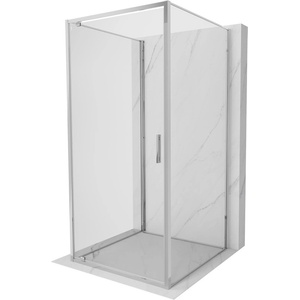 Mexen Exo-3S душ кабина 3-стенна отваряща се 85 x 85 см, прозрачна, хром (8181-085-085-01-00-3S)