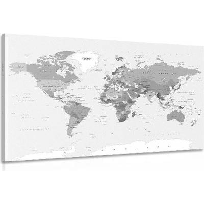Obraz klasická černobílá mapa - 90x60