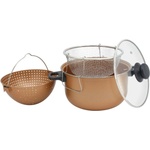 Voltz Тенджера с гевгир и кошница за пържене Voltz V51213C, 24 см, 5.2 л, Незалепващо покритие, Меден цвят (555V51213C) - topmarket