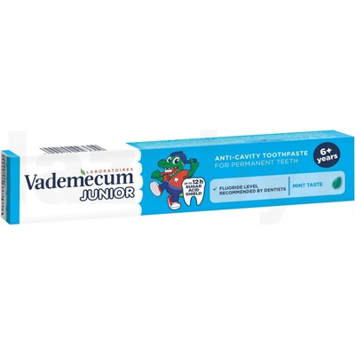 Vademecum Junior na trvalé zuby so sviežou príchuťou mäty 6+ rokov 75 ml