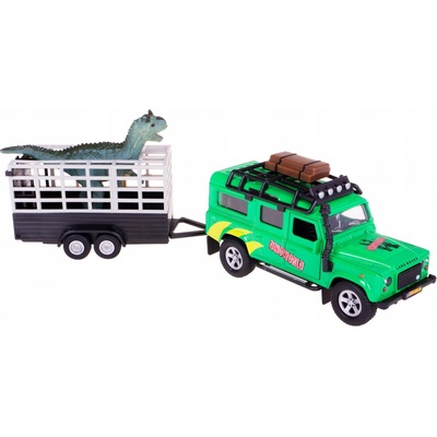 Mikro trading Land Rover s přívěsem a dinosaurem 28 cm