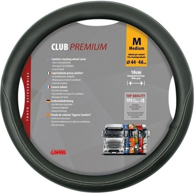 Potah volantu CLUB PREMIUM černý, 44-46cm