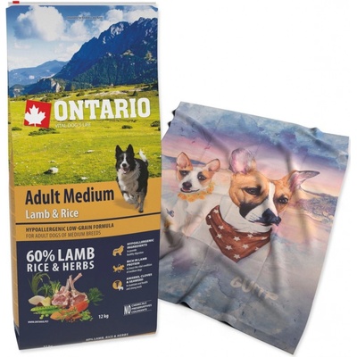 Ontario Adult Medium Lamb & Rice 12 kg